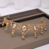 Champagne Rhinestone Bride Headdress Crown Tiara Bridal Hair Jewelry