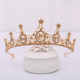 Champagne Rhinestone Bride Headdress Crown Tiara Bridal Hair Jewelry