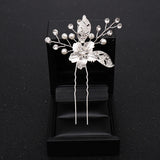AiliBride Flower Pearl Wedding Hair pins Bridal Hair Accessories