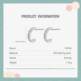 925 Silver Zircon Stud Earrings Wedding Jewelry Gift