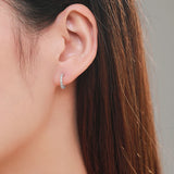 925 Silver Zircon Stud Earrings Wedding Jewelry Gift