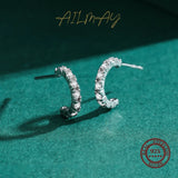 925 Silver Zircon Stud Earrings Wedding Jewelry Gift