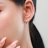 925 Silver Geometric Zircon Earrings Women's Fine Jewelry