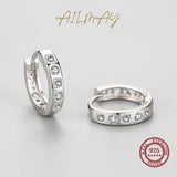 925 Silver Geometric Zircon Earrings Women's Fine Jewelry