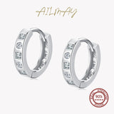 925 Silver Geometric Zircon Earrings Women's Fine Jewelry