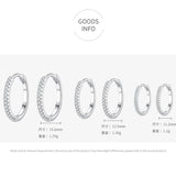 925 Silver Zircon Hoop Earrings Anti-allergy Jewelry