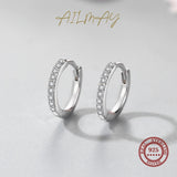 925 Silver Zircon Hoop Earrings Anti-allergy Jewelry