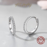 925 Silver Zircon Hoop Earrings Anti-allergy Jewelry