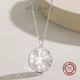 925 Silver Star Pendant Necklace CZ Women Girls Jewelry