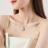 925 Silver Star Pendant Necklace CZ Women Girls Jewelry