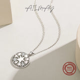 925 Silver Star Pendant Necklace CZ Women Girls Jewelry