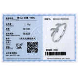 925 Silver Foliage Charm Ring CZ Jewelry Women