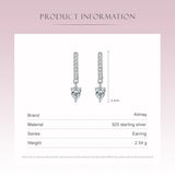 925 Silver CZ Water Drop Hoop Earrings Wedding Jewelry