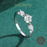 925 Silver 1.0ct Zirconia Finger Ring Wedding Jewelry