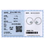 925 Silver Round Earrings Clear Zircon Wedding Jewelry