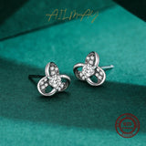 925 Silver Lucky Windmill Zircon Stud Earrings