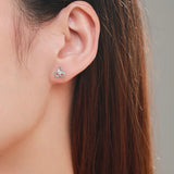 925 Silver Lucky Windmill Zircon Stud Earrings