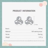 925 Silver Lucky Windmill Zircon Stud Earrings