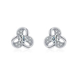925 Silver Lucky Windmill Zircon Stud Earrings