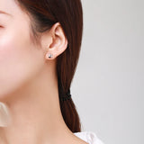 925 Silver Mini Love Hearts Stars Zircon Earrings