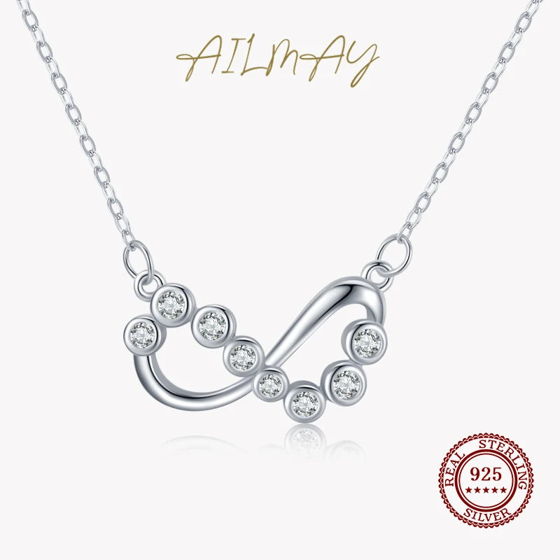 925 Silver Infinite Love CZ Necklace for Women