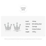 925 Sterling Silver Crown Earrings for Women