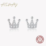 925 Sterling Silver Crown Earrings for Women