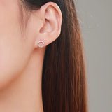 925 Silver CZ Stud Earrings for Women Girls