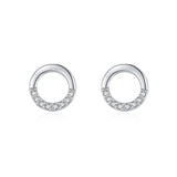 925 Silver CZ Stud Earrings for Women Girls
