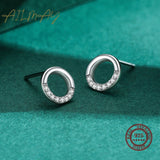 925 Silver CZ Stud Earrings for Women Girls