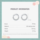 925 Silver CZ Stud Earrings for Women Girls