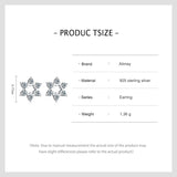 925 Sterling Silver Sparkling Stars Clear CZ Stud Earrings