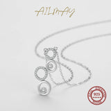 925 Silver CZ Bubble Long Pendant Necklace Wedding Jewelry