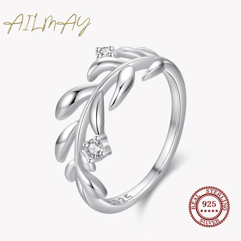 925 Sterling Silver Tree Branch Finger Ring Women Girls Jewelry