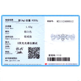 925 Silver Clear Zircon Lucky Tree Leaf Ring Women Jewelry Gift