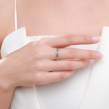 925 Silver Clear Zircon Lucky Tree Leaf Ring Women Jewelry Gift