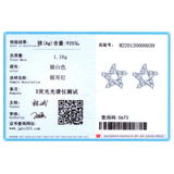 925 Silver Star Clear Zircon Stud Earrings Women Jewelry Gift