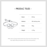925 Sterling Silver Infinite Love CZ Chain Link Finger Ring