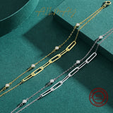 925 Sterling Silver Zirconia Chain Bracelet for Women