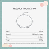 925 Sterling Silver Zirconia Chain Bracelet for Women