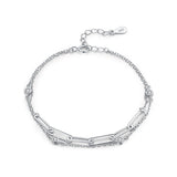 925 Sterling Silver Zirconia Chain Bracelet for Women