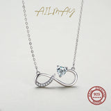 925 Silver Heart CZ Necklace Women Love Jewelry Gift