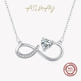 925 Silver Heart CZ Necklace Women Love Jewelry Gift