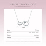 925 Silver Heart CZ Necklace Women Love Jewelry Gift