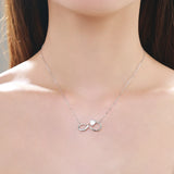 925 Silver Heart CZ Necklace Women Love Jewelry Gift