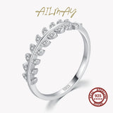925 Sterling Silver Vintage Lucky Tree Leaf Finger Ring Women Anniversary Gift