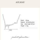 925 Silver Giraffe CZ Pendant Necklace for Women Girls