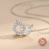 925 Sterling Silver Double Circle Tiny Flower Round Sterling Pendant Necklace