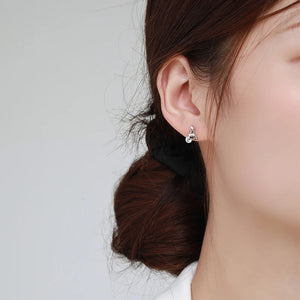 925 Silver Eiffel Tower Zircon Stud Earrings Minimalist Fine Jewelry