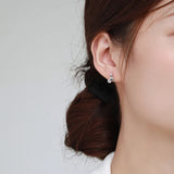 925 Silver Eiffel Tower Zircon Stud Earrings Minimalist Fine Jewelry
